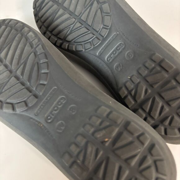 Crocs Mammoth Flats Fur Lined Slip On Casual Neutral Cheetah Charcoal Size 8 - Picture 8 of 10